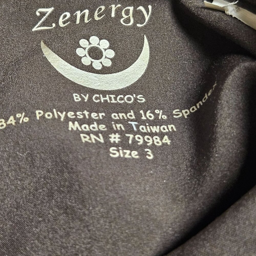 Chicos Zenergy Jacket Women Size 3 Brown Hooded Full Zip Pockets Polyester Blend - Picture 2 of 10